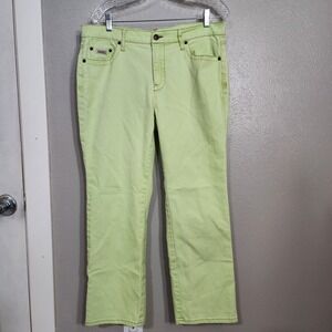 Z Cavaricci Pants Women's Size 12 Lime‎ Green Jeans 90's Y2K